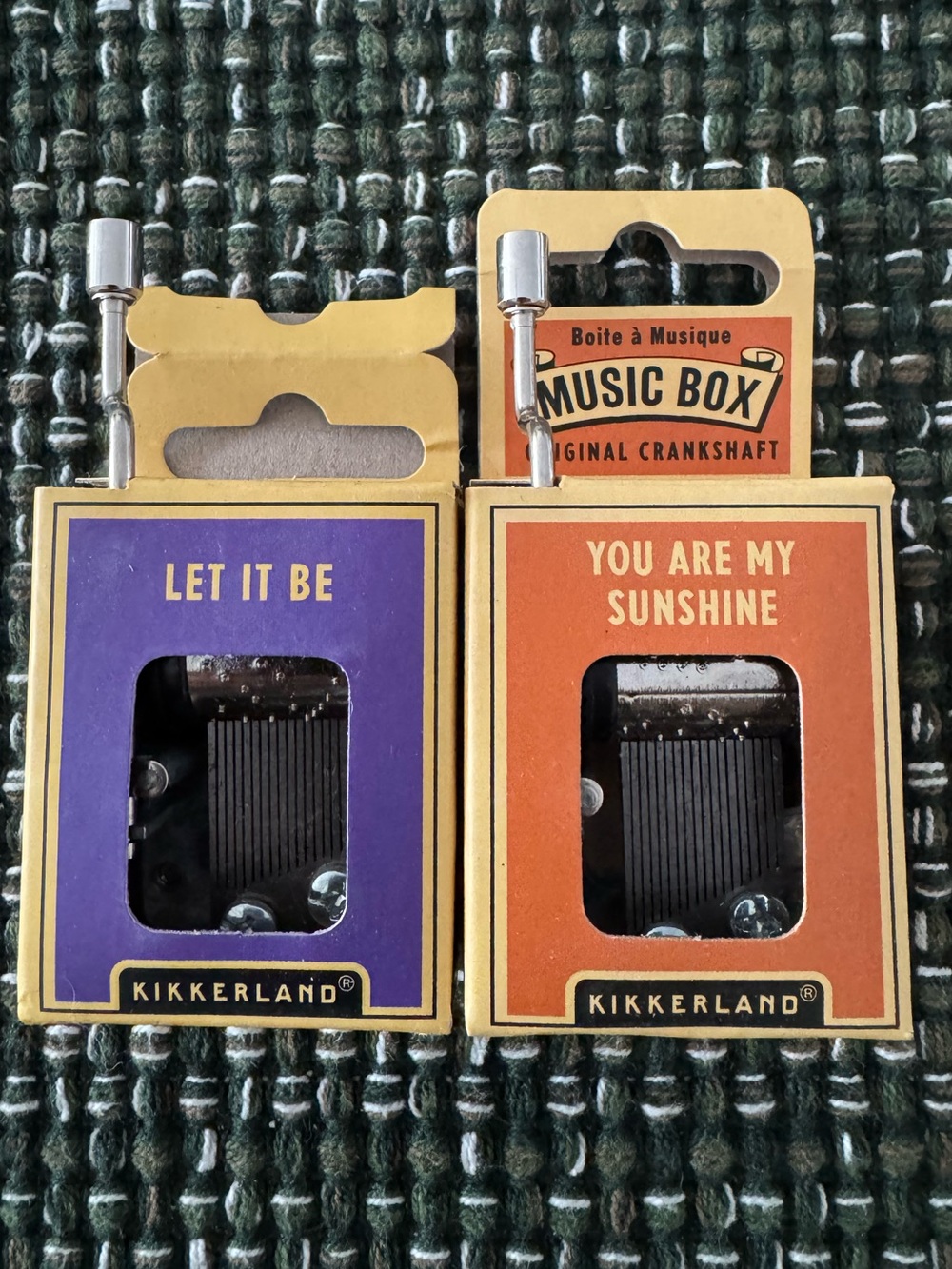 NWT Kikkerland Hand Crank Music Boxes